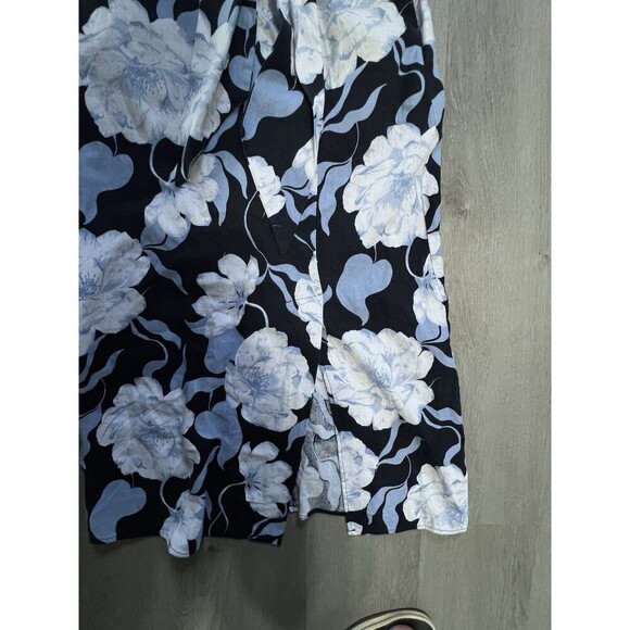 NWT Ellen Tracy Side Tie Linen Blend Midi Dress Women's XS Floral - Picture 13 of 16
